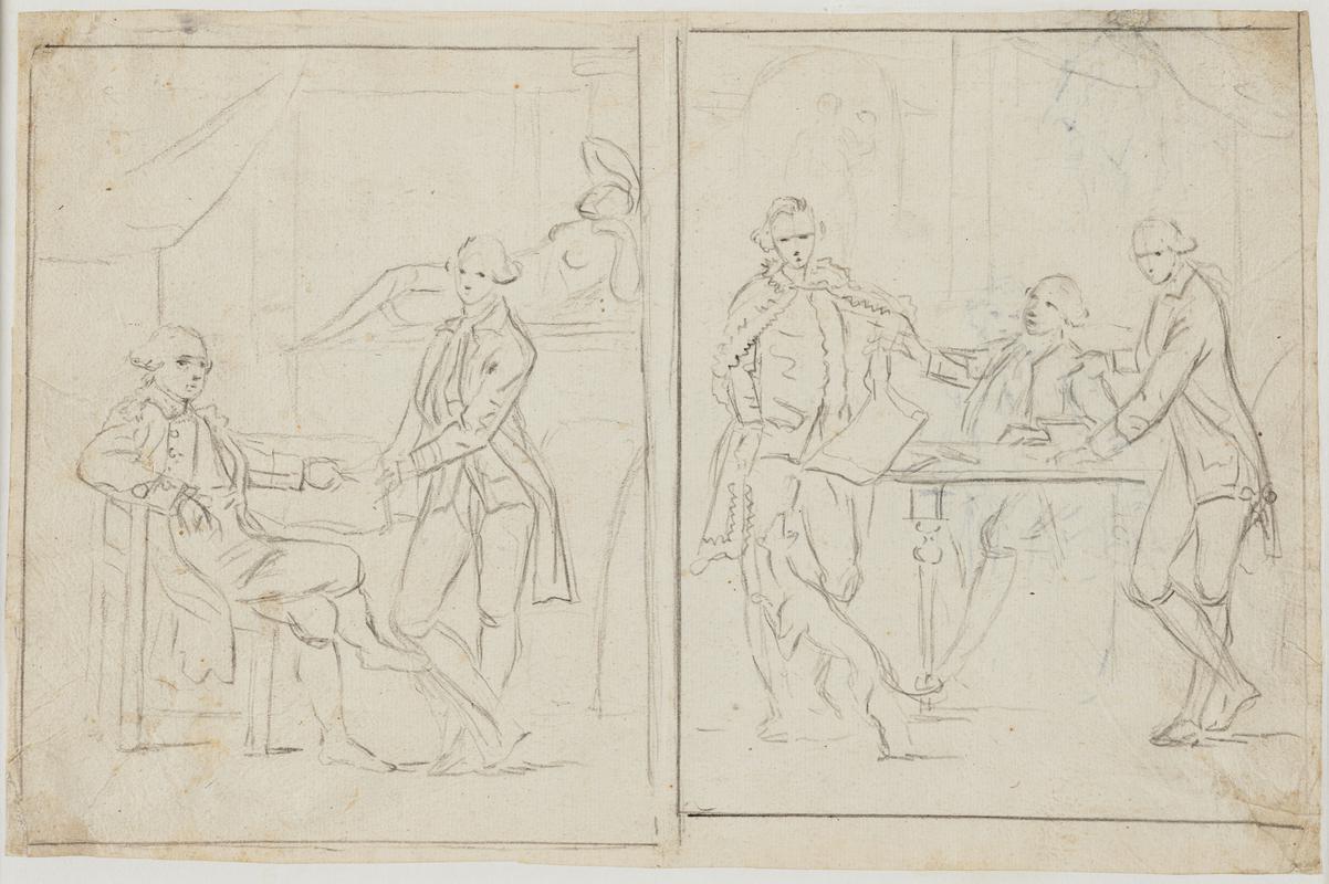 Drawings after the triple portrait by Batoni