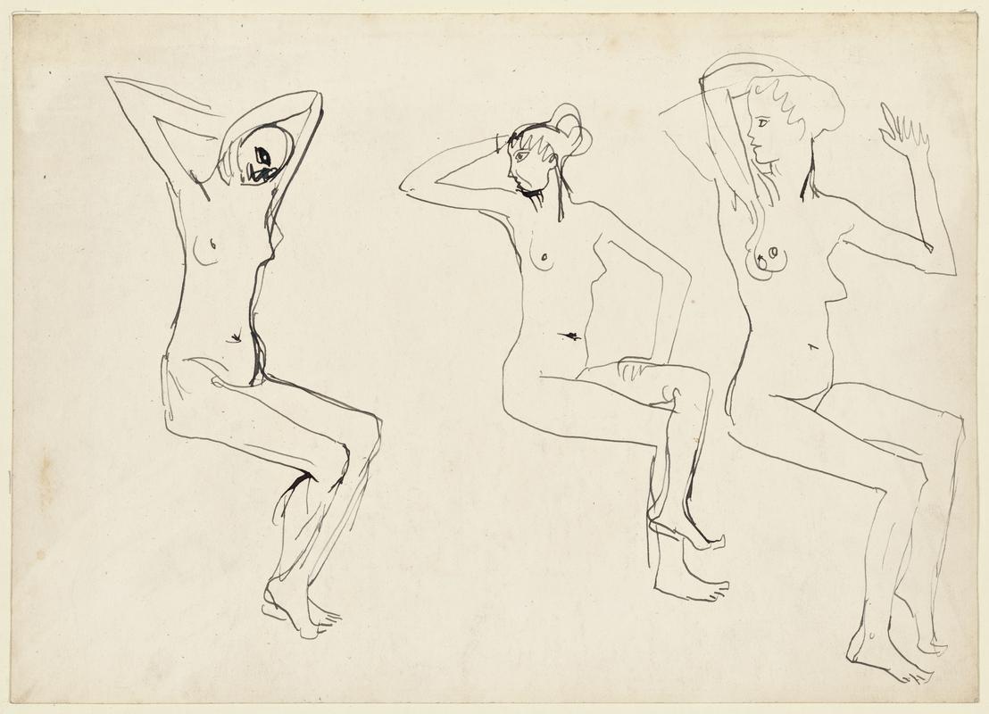 Three Sketches of a Seated Woman