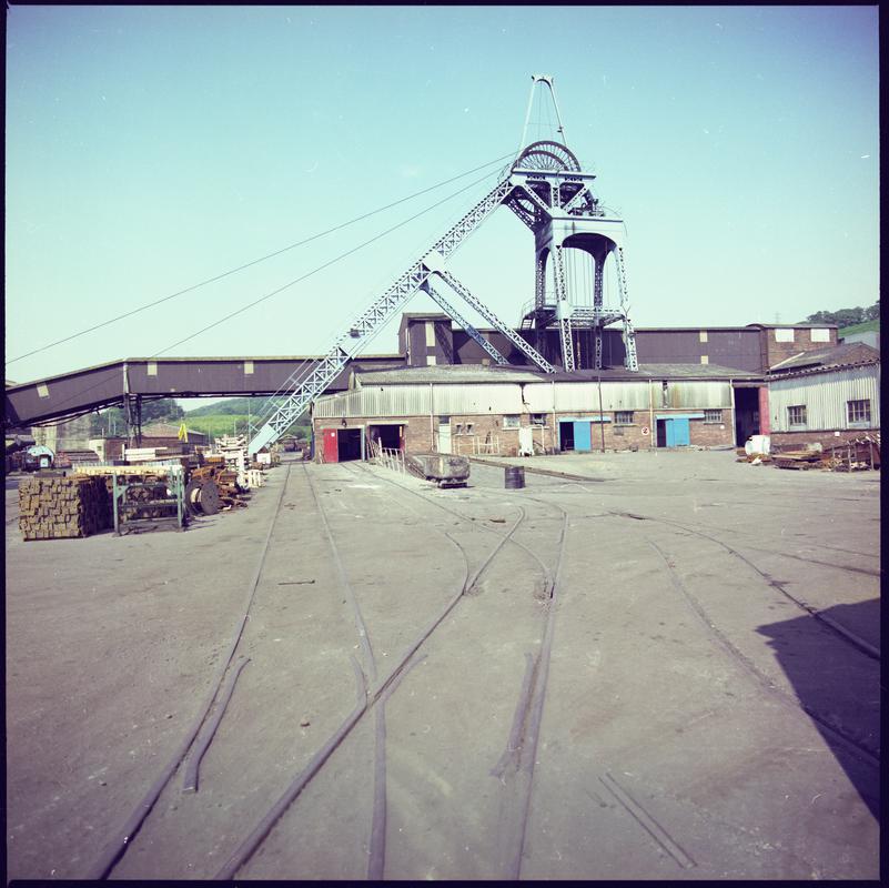 Colour film negative showing a surface view of Lady Windsor Colliery.  &#039;Lady Windsor&#039; is transcribed from original negative bag.
