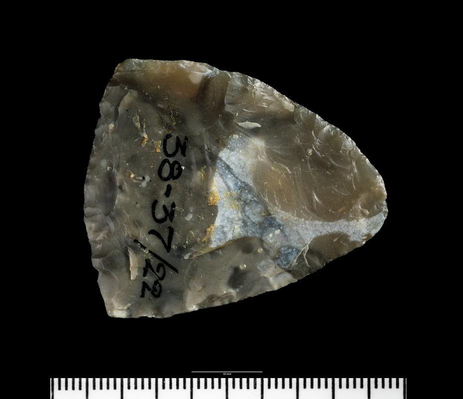 Early Bronze Age flint arrowhead roughout barbed and tanged