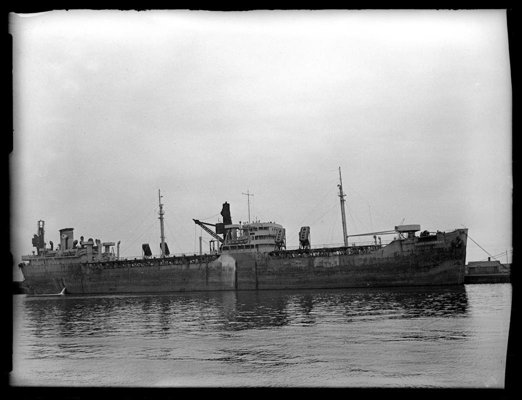 Starboard broadside view of S.S. FORT MATANZAS, 16 December 1947.