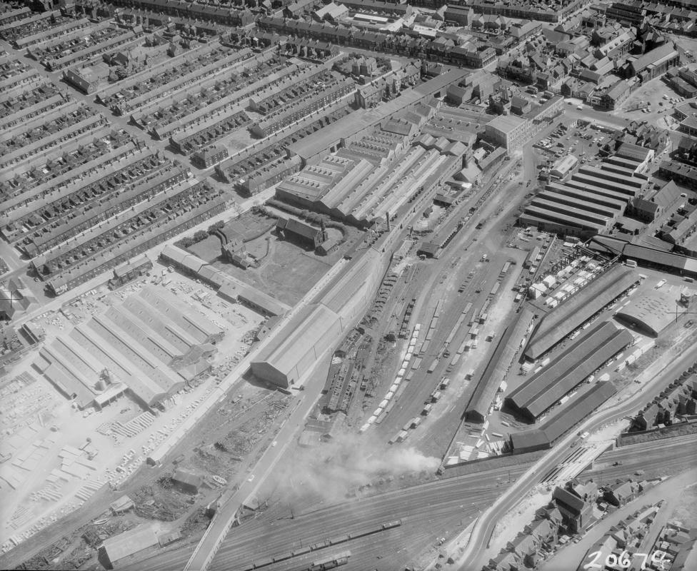Sunderland, British Railways Goods Yard (Monkwearmouth), S. Tyzack&#039;s Concrete Works, British Ropes, and Pyman, Bell &amp; Co. Timber Merchants