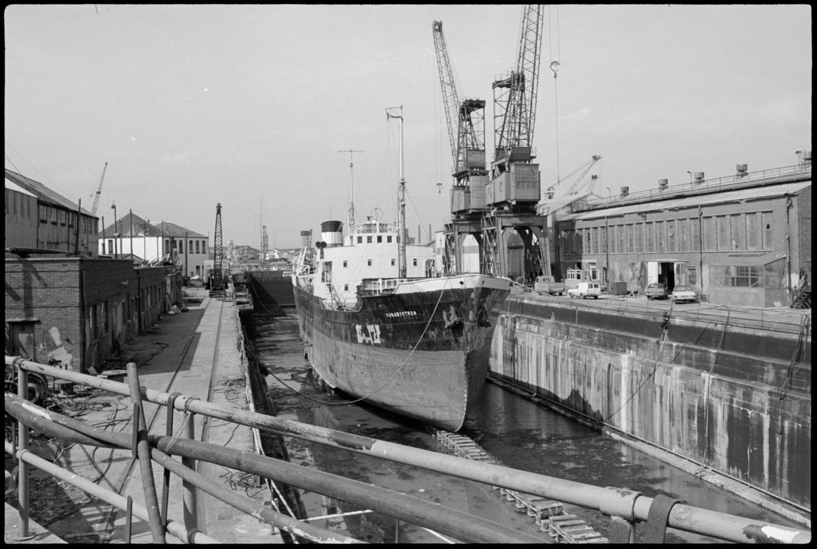 M.V. OURANIOTOXO in Bute Dry Dock, Cardiff.