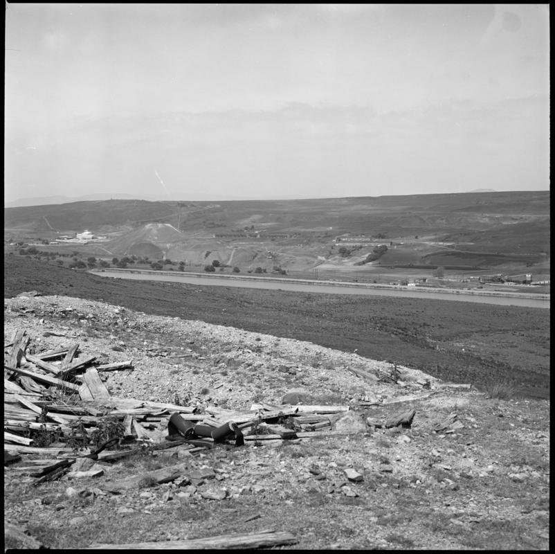 Black and white film negative showing a general view of Blaenavon.  &#039;general view Blaenavon&#039; is transcribed from original negative bag.