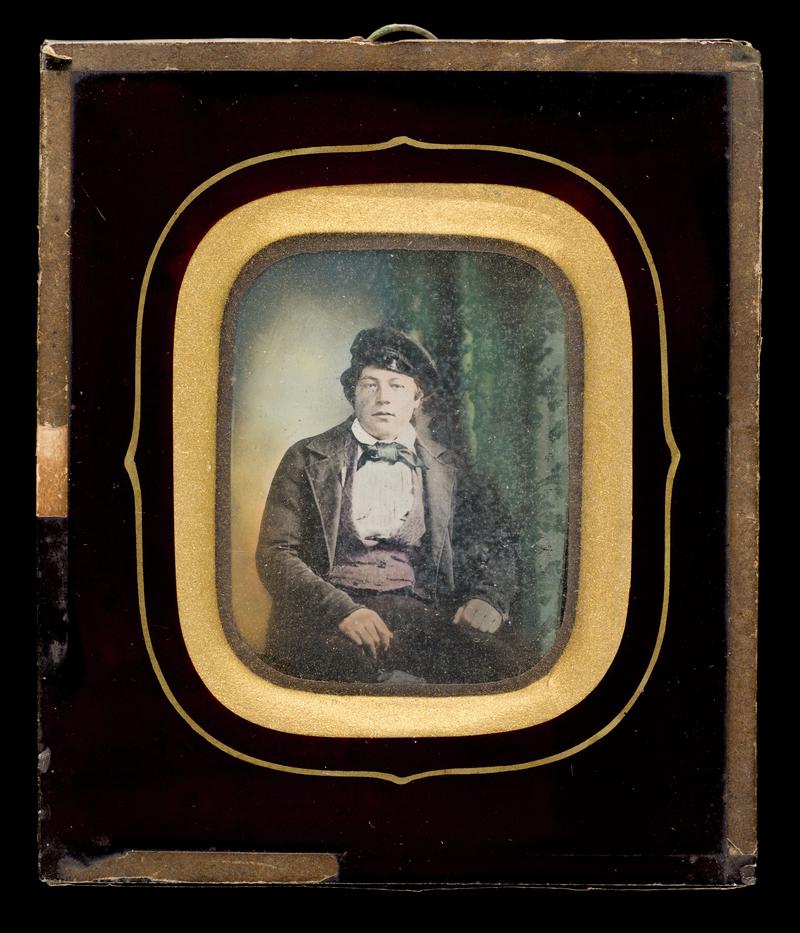 Portrait of a boy in a fisherman&#039;s hat with frame