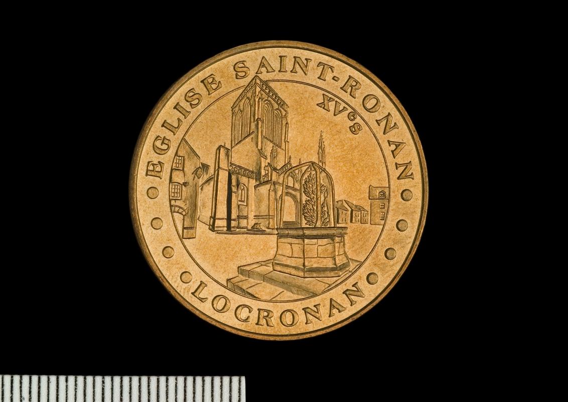 Locronan, Brittany, brass medallion, obv.