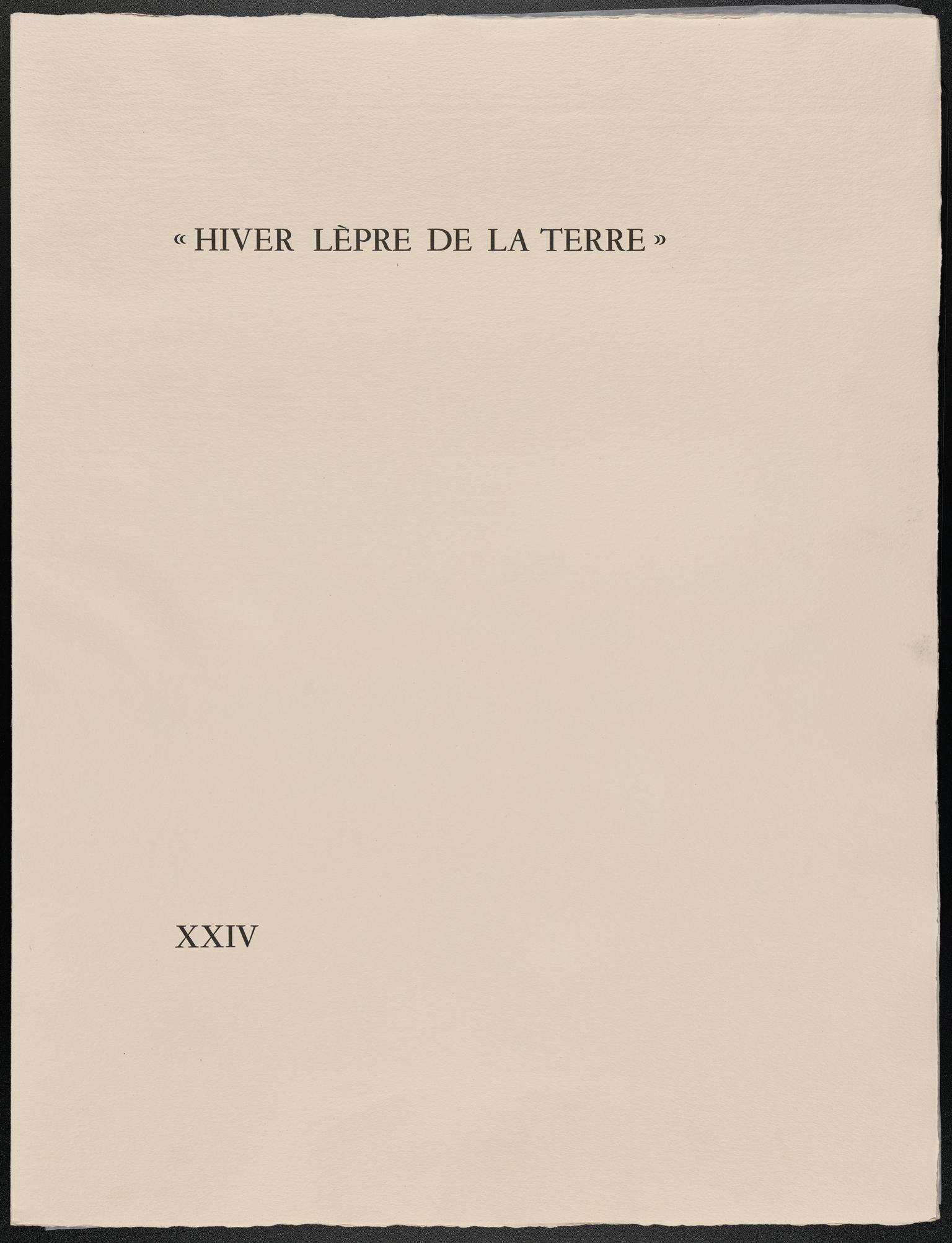 "Hiver lépre de la terre"