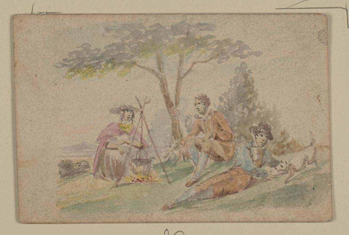 Figures Around a Campfire