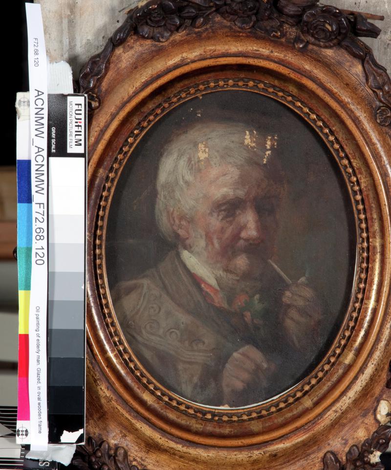 Oil painting of elderly man