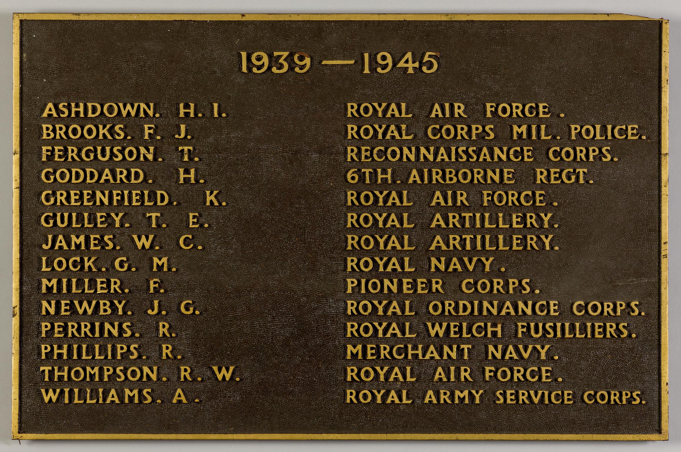 Roll of honour