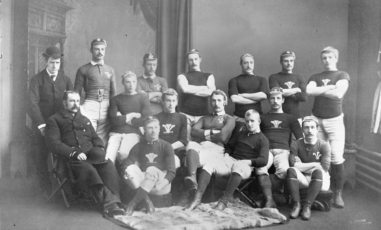 The Welsh Team against Scotland at Edinburgh, 1883.