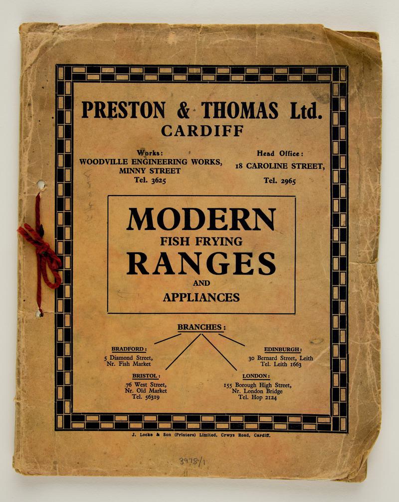 The Preston &amp; Thomas Ltd Modern Fish Frying Ranges and Appliances catalogue, 1933