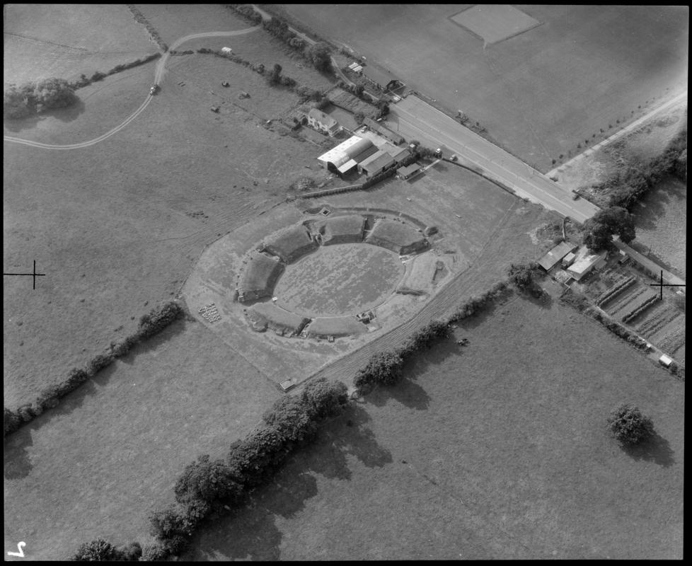 Aerial view of amphitheatre, Caerleon.