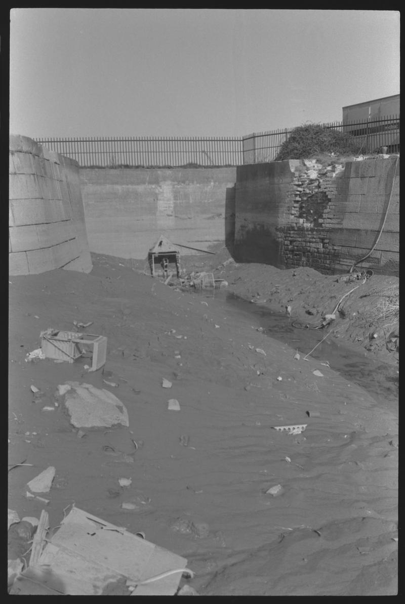 Entrance to canal lock, from seaward side.