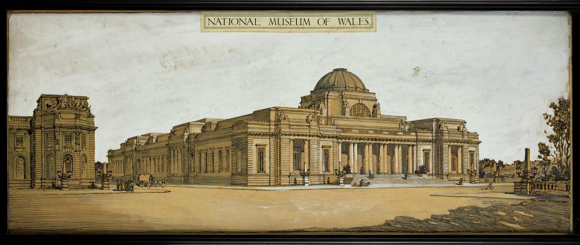 Exterior view and inside plan of NMW