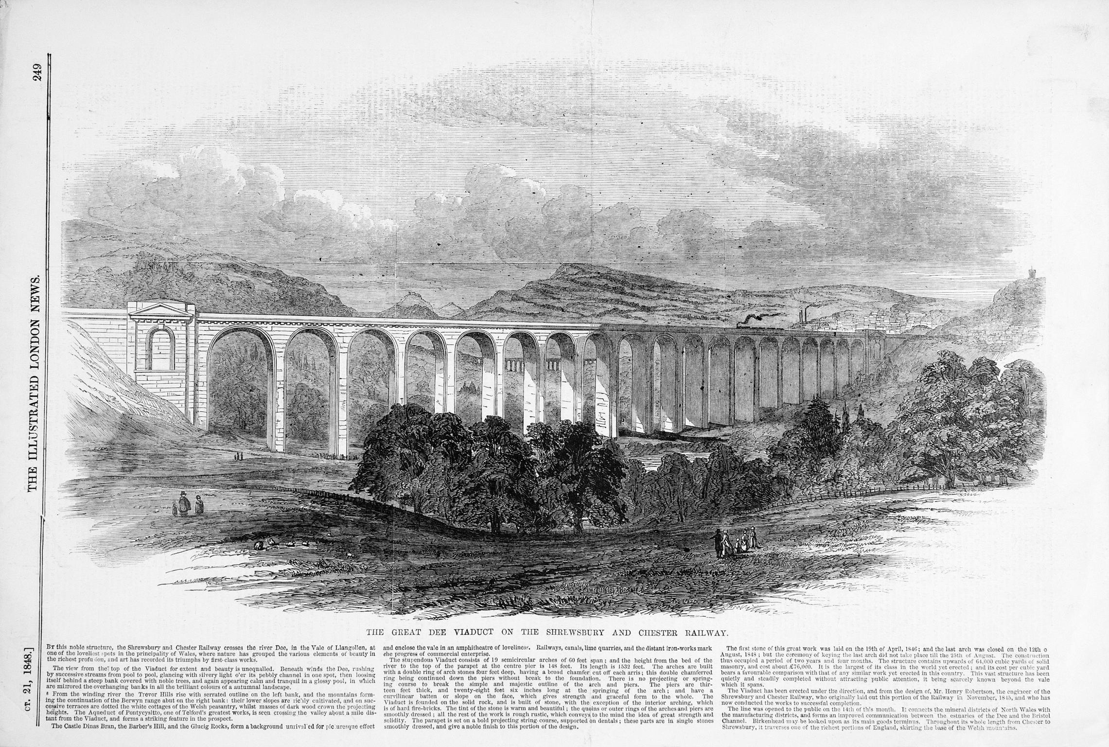 Great Dee Viaduct on the Shrewsbury & Chester Rly. (Print)