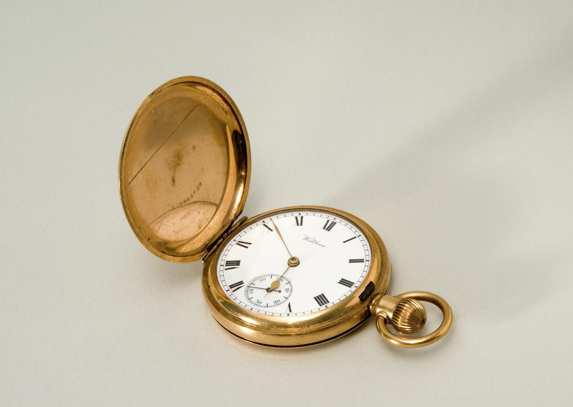Gold pocket watch presented to Charles Adams re. Senghenydd Explosion, 1913 - watch face