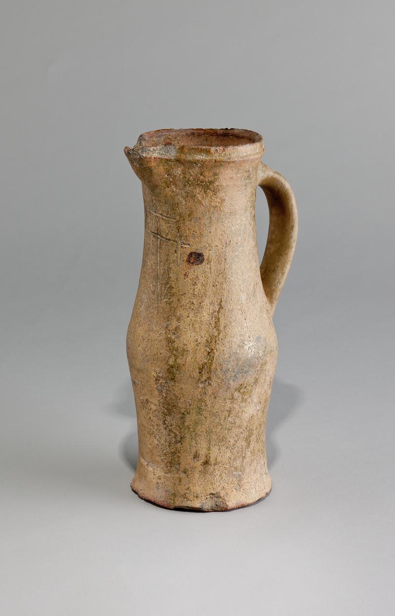 Medieval pottery baluster jug