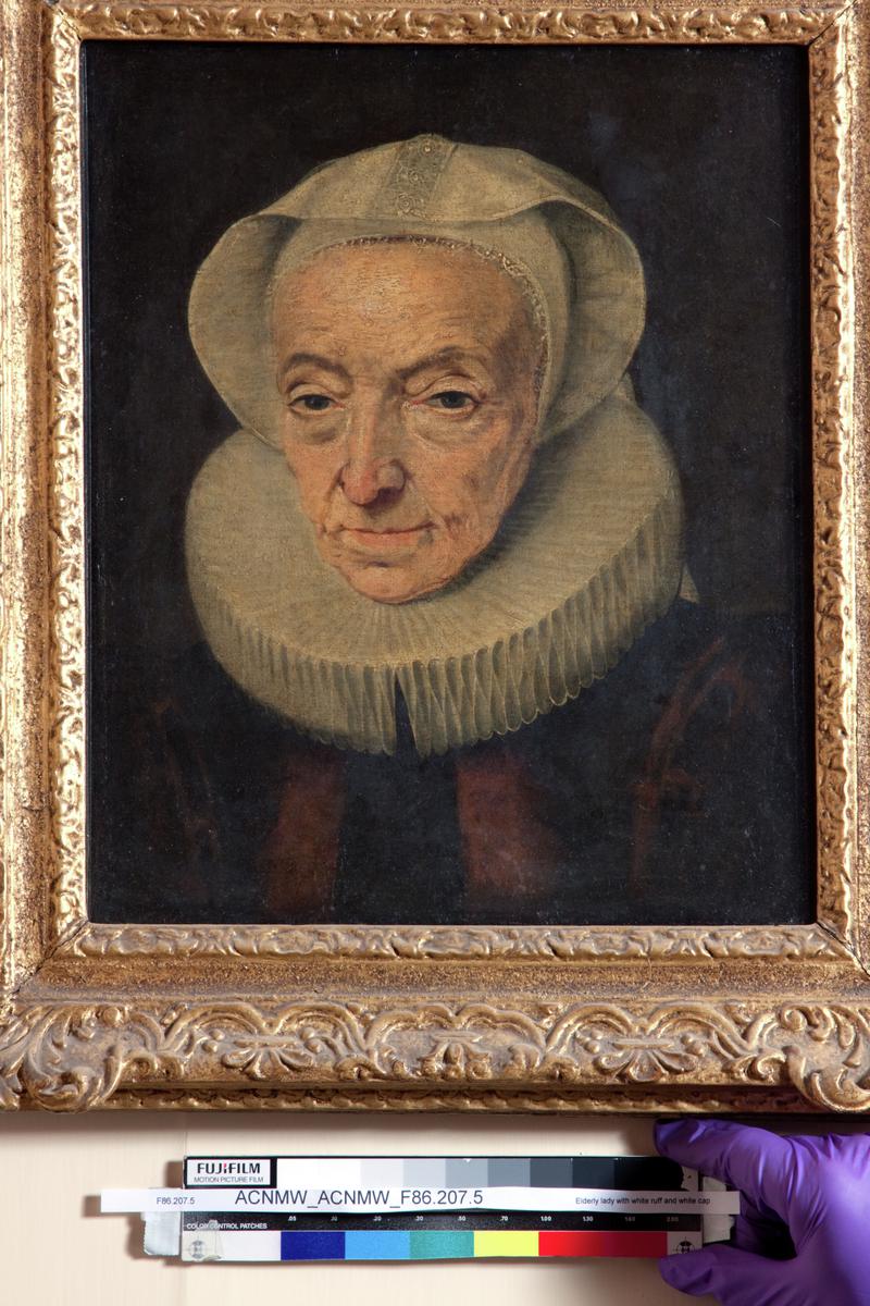 Elderly Lady with White Ruff and White Cap