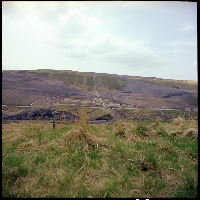 Colour film negative showing the landscape surrounding Maerdy Colliery.  &#039;Mardy&#039; is transcribed from original negative bag.