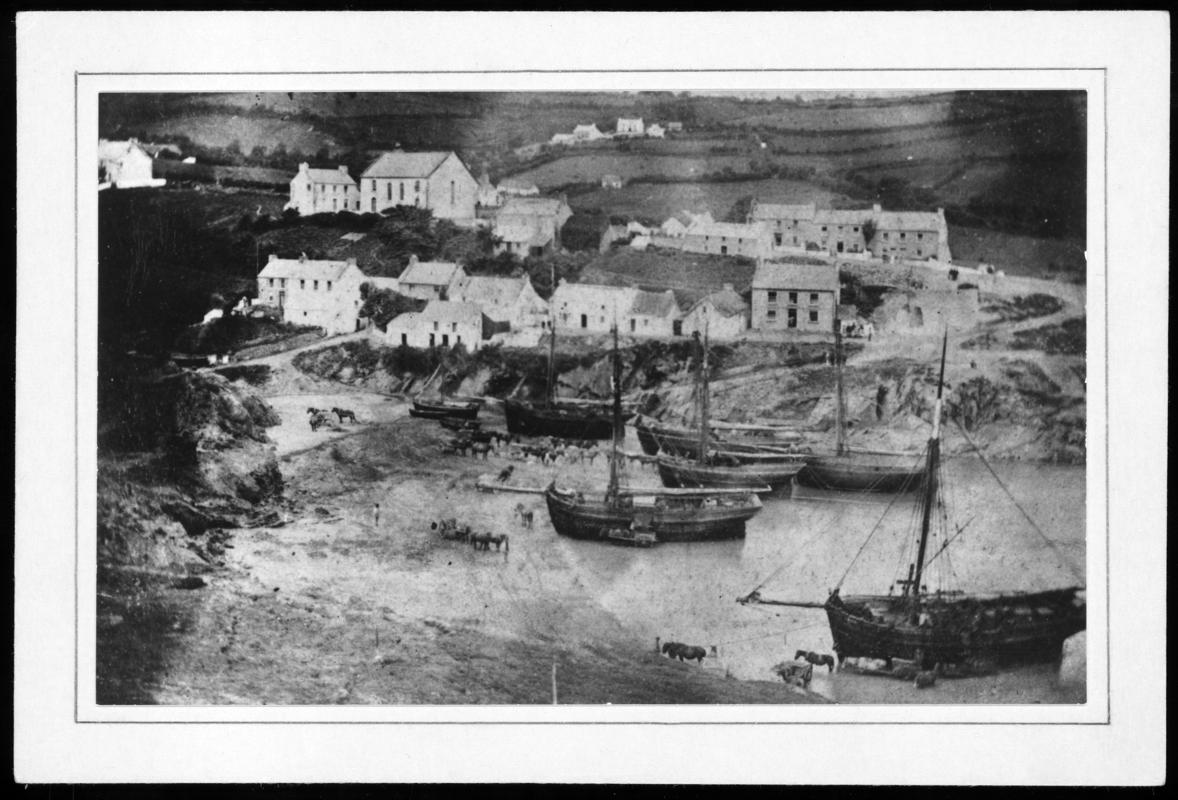 Smacks on beach at Aberporth, photograph