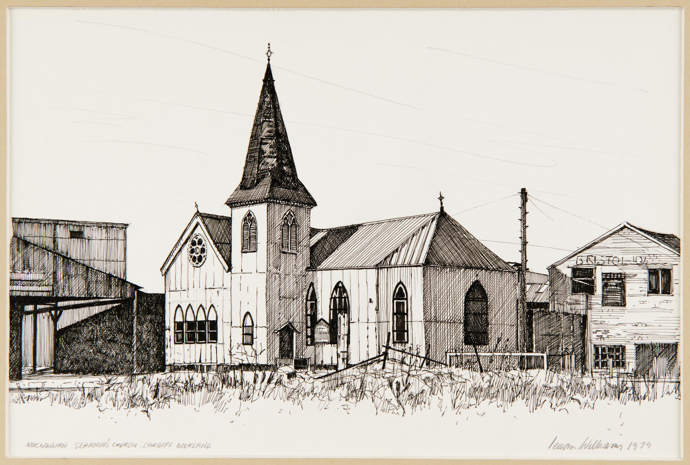 Norwegian Seaman's Church, Cardiff Dockland (draw)