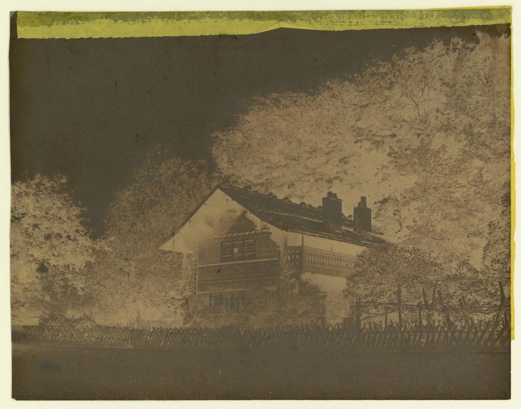 Wax paper calotype negative. Singleton Park - Swiss Cottage (1855-1860)