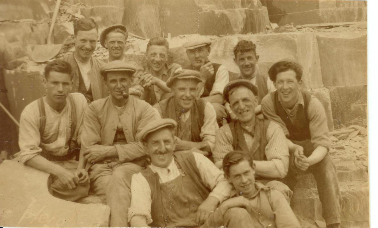Group of quarrymen, Penrhyn Quarry.