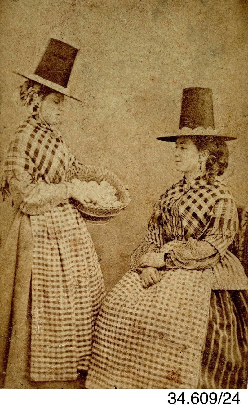 Photographic print of two women in Welsh costume