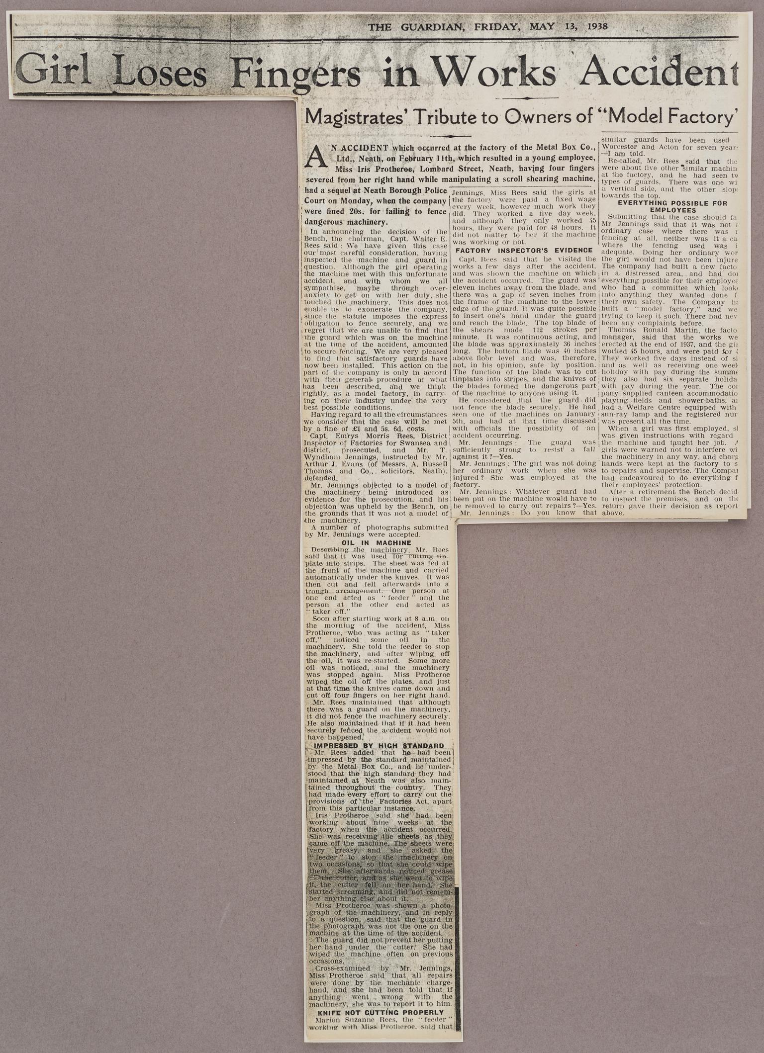 Newspaper cutting