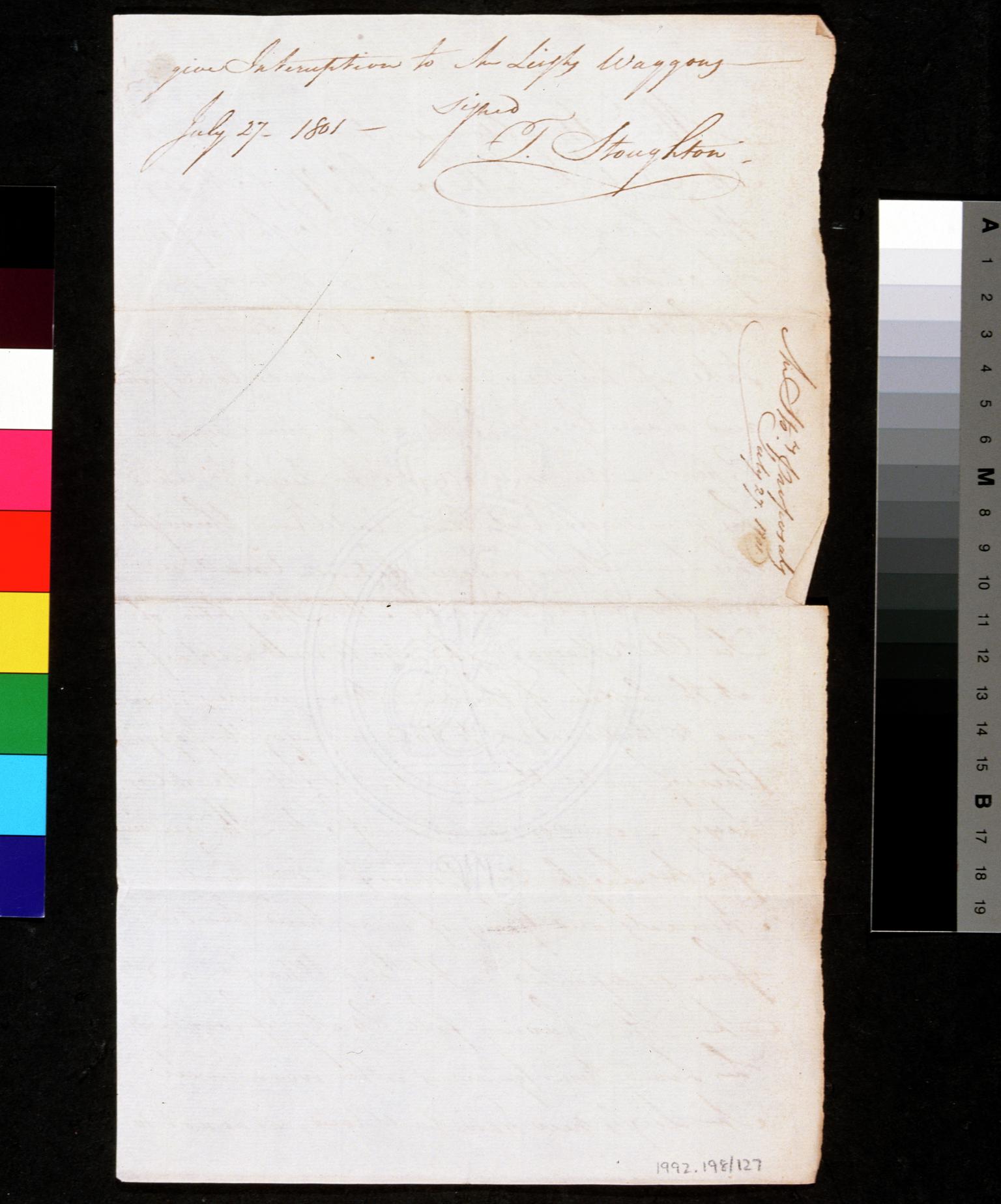 Contract - Stoughton/Leigh 27 July 1801