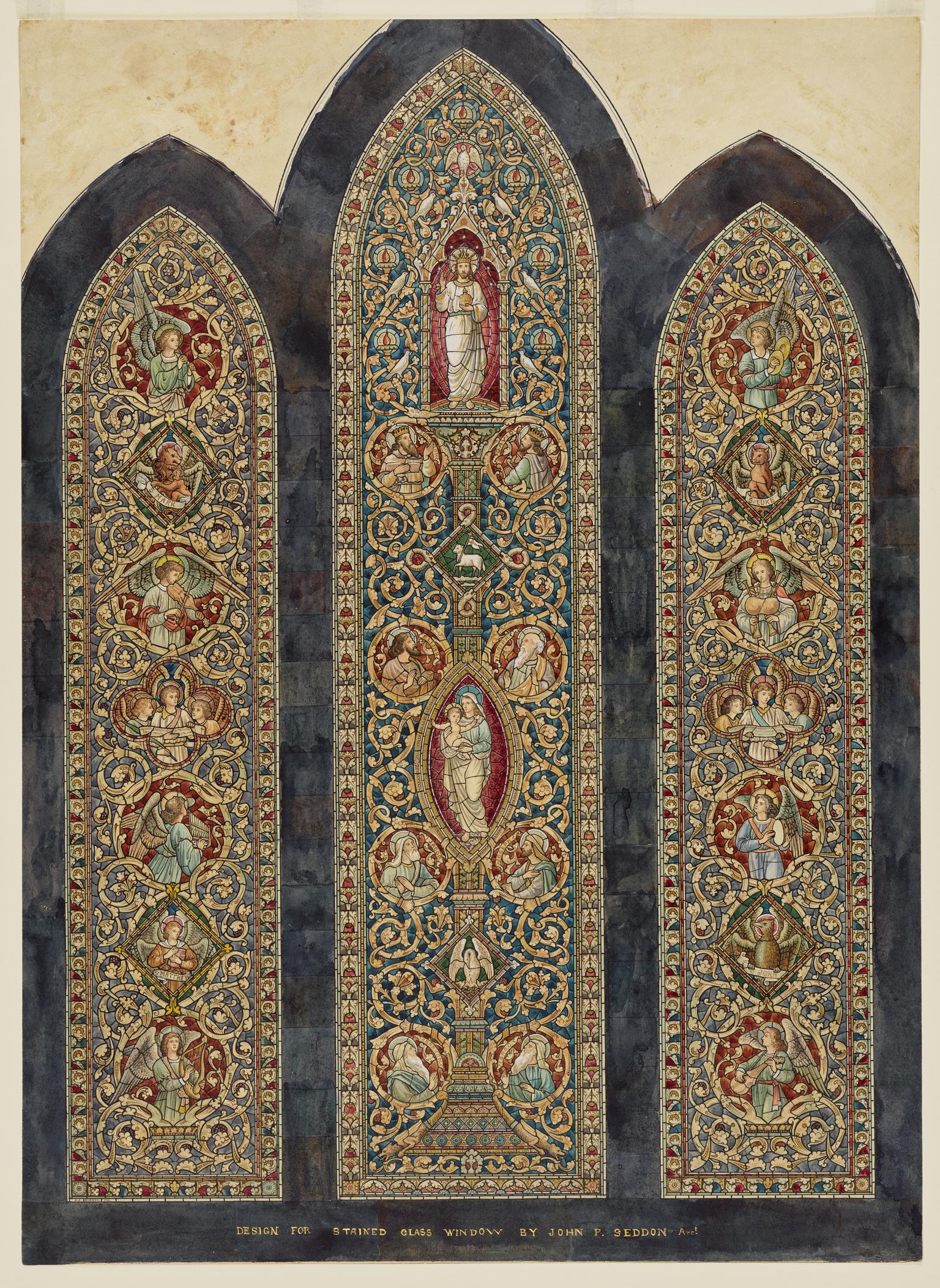 Design for stained glass window: Llandaff Cathedral