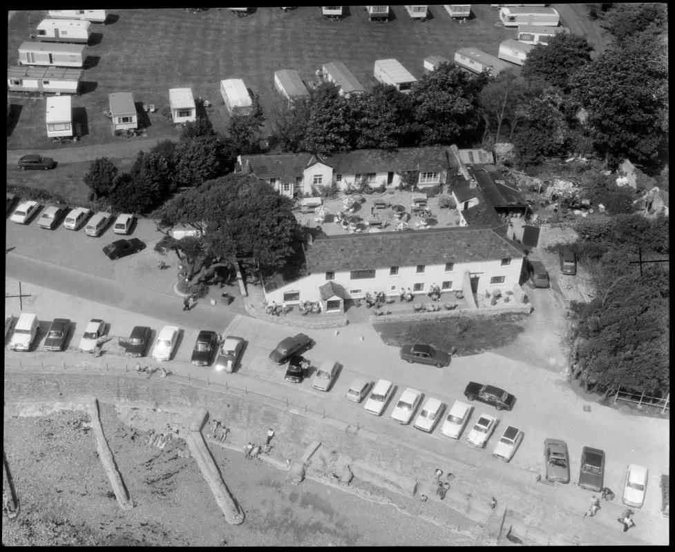 Aerial view of The Captain&#039;s Wife public house, Sully.