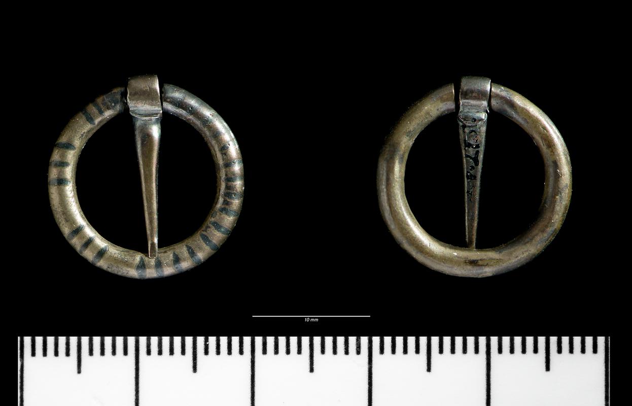 Medieval silver annular brooch