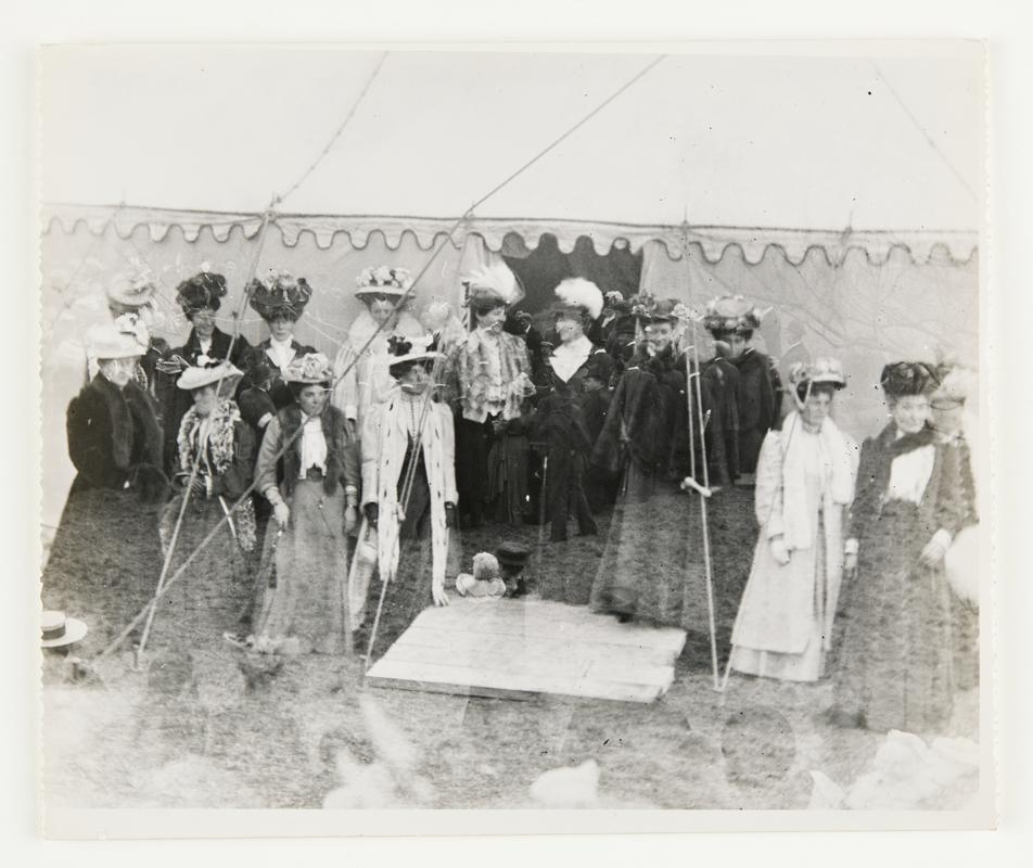 Black and white photograph showing group of guests at the inauguration ceremony of Oakdale Colliery, 1907.