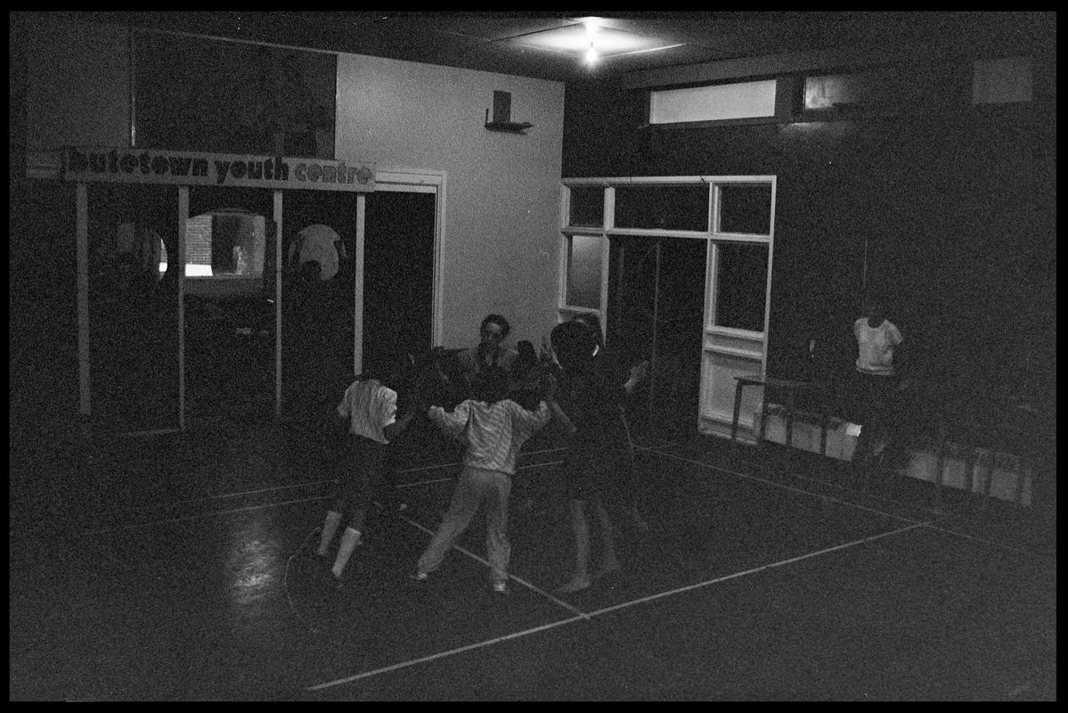 Teenagers dancing at Butetown Youth Club.