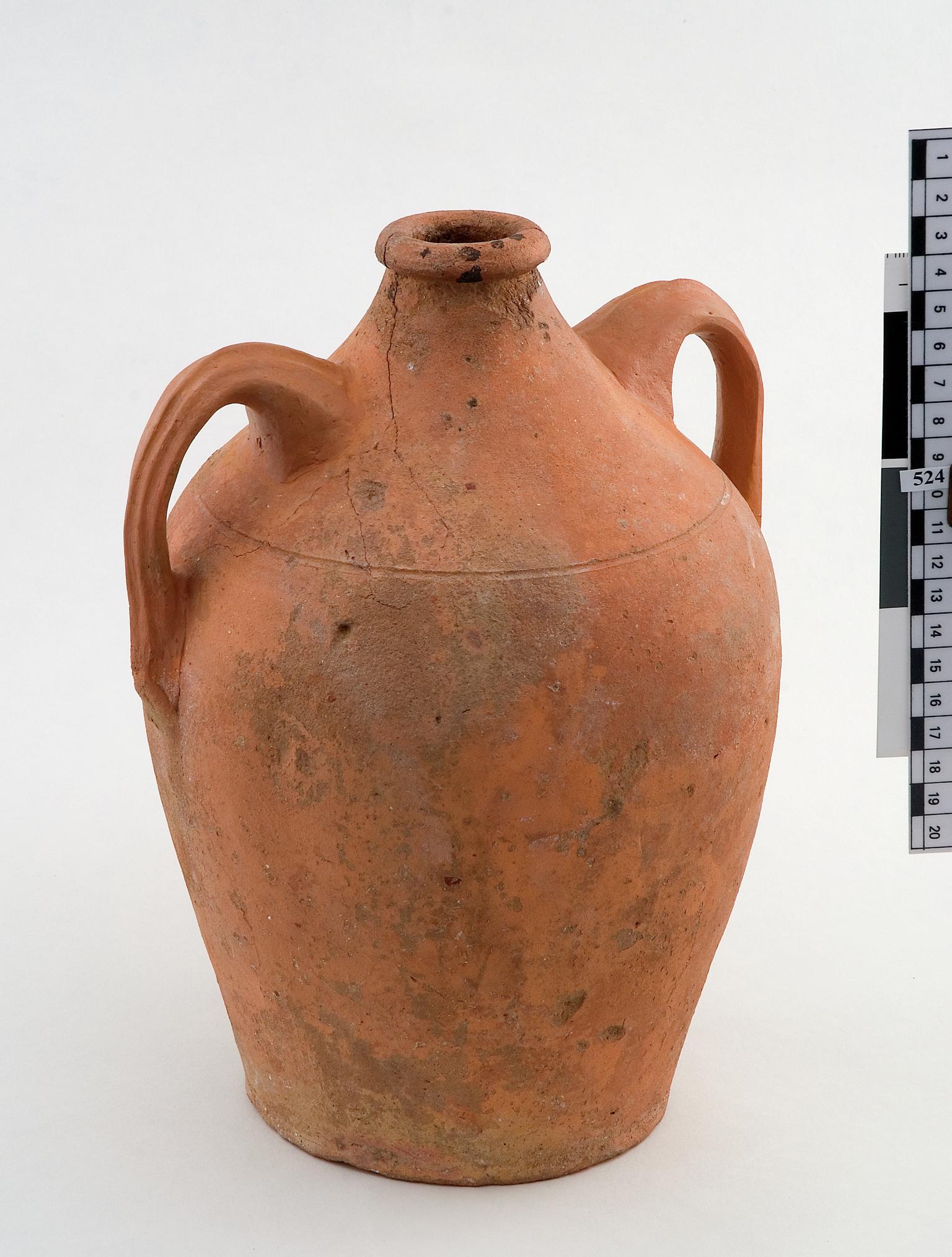 Medieval pottery bottle