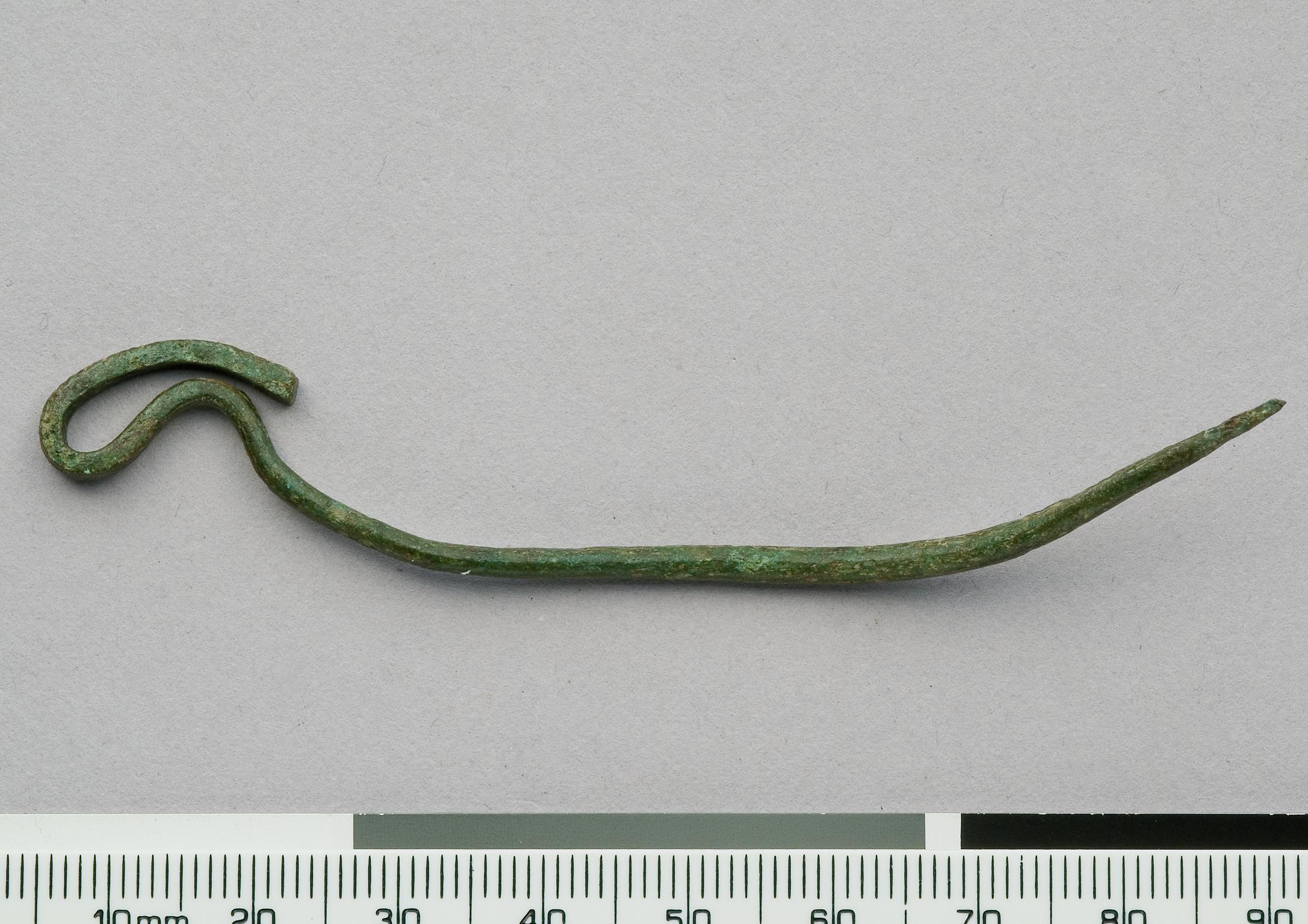 Early Iron Age bronze swans neck pin
