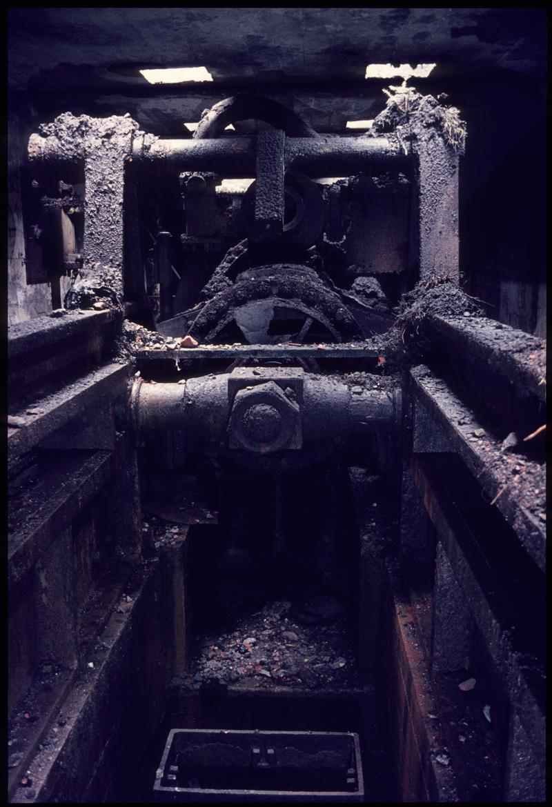 Colour film slide showing the Davey pumping engine which was installed in 1913, Llanover.