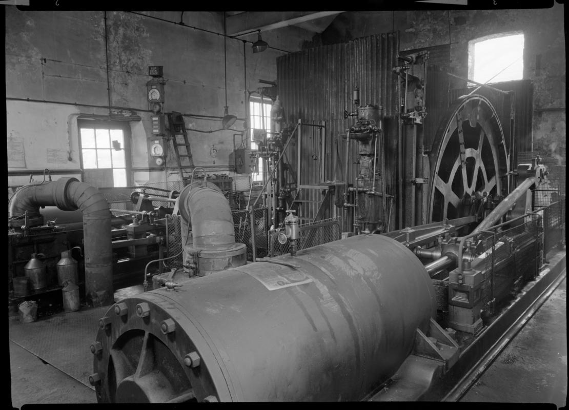 Black and white film negative showing a steam winder which was built by Leighs of Patricroft in the 1870s.  Image was taken in 1976.  &#039;Fernhill 1976&#039; is transcribed from original negative bag.