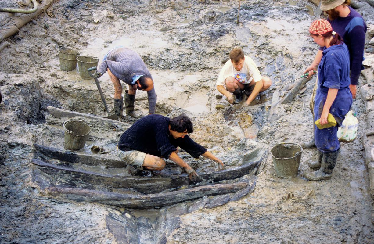 Medieval wooden boat