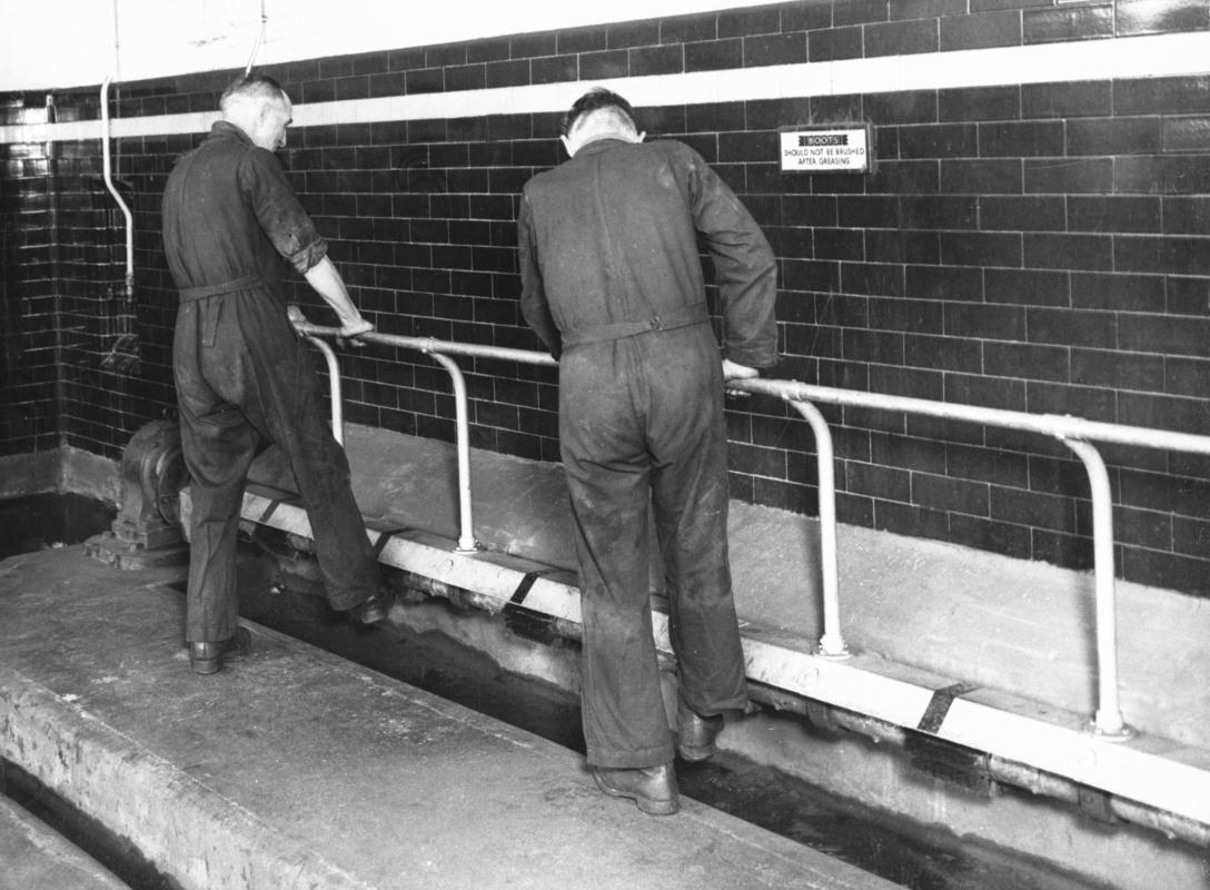 Penallta Colliery Pithead Baths boot-polishing equipment