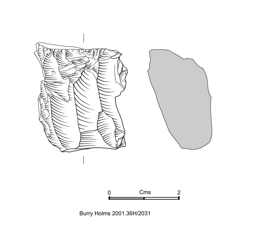 Mesolithic flint blade core