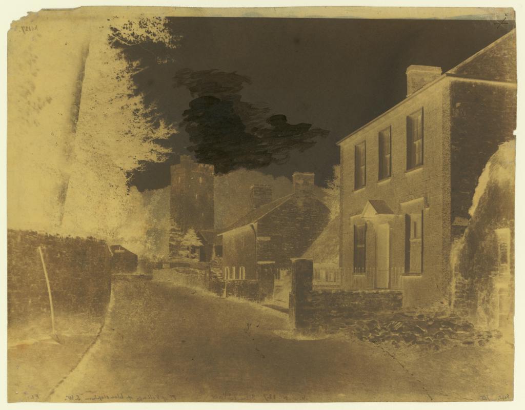 Wax paper calotype negative. Pt of village of Llanstephan, S.W.
