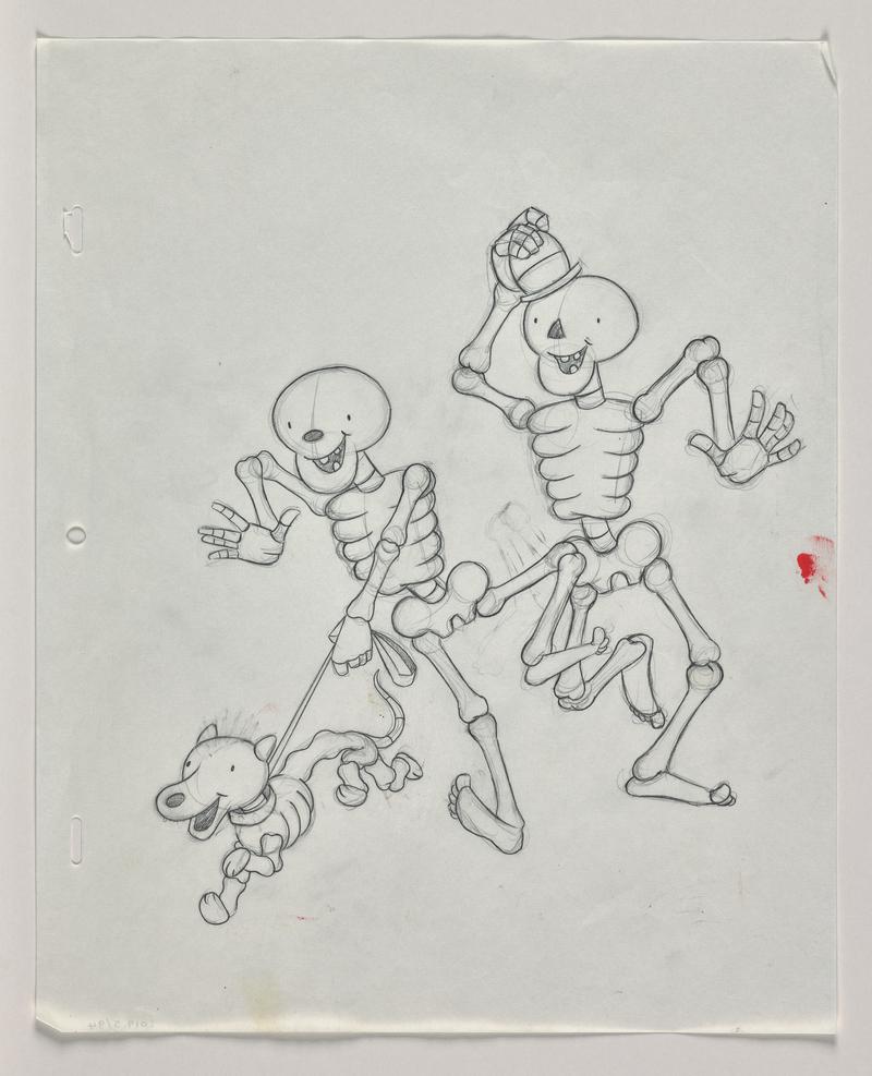 Funny Bones animation drawing of the characters Big, Little and Dog.