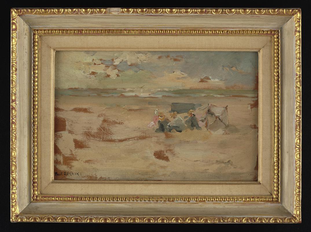 Beach with seated figures, La Côte Déserte