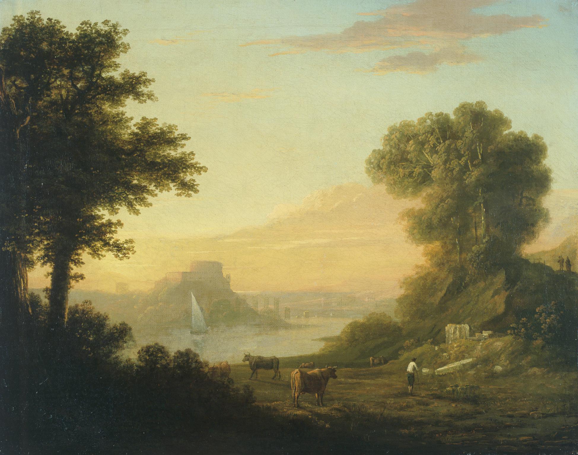 Classical landscape with a river