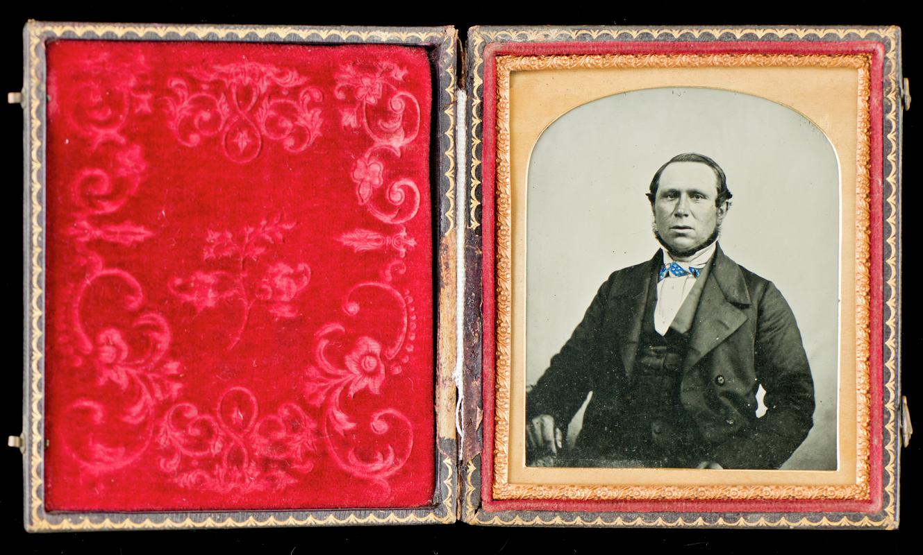 Case with portrait of a man