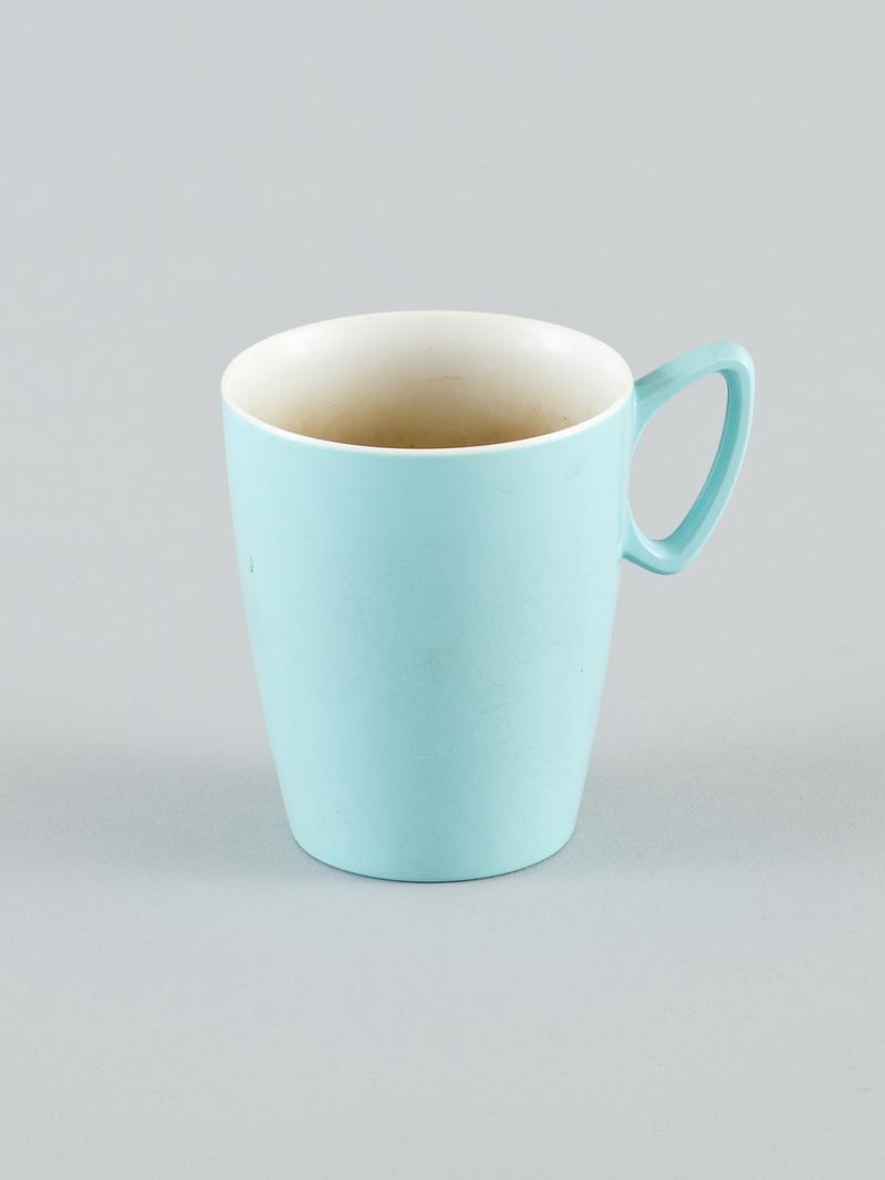 Pale blue &#039;Melmex&#039;  Gaydon mug. Heavily tea stained