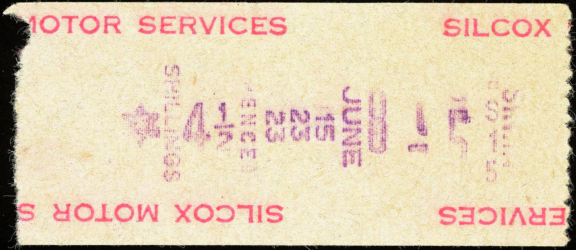 Silcox Motor Services bus ticket